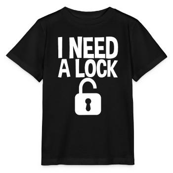 I Need A Lock - Stanley/Stella Kinder T-Shirt MINI CREATOR  - Schwarz - Vorne - Mikhail (115cm)
