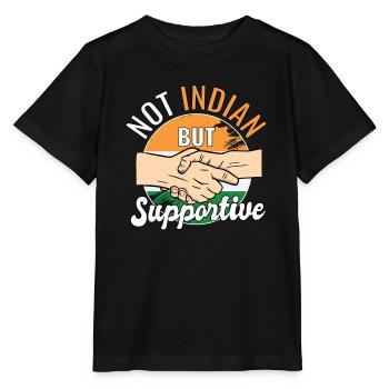 Not Indian But Supportive Country Traveler India - Stanley/Stella Kinder T-Shirt MINI CREATOR  - Schwarz - Vorne - Mikhail (115cm)