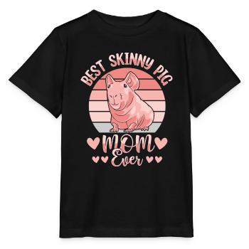 hairless guinea pig, skinny pig, - Stanley/Stella MINI CREATOR Kids’ T-Shirt - black - Front - Mikhail (115cm)