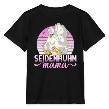 Seidenhuhn Mama Seidenhühner Huhn Hühner Hennen - Stanley/Stella Kinder T-Shirt MINI CREATOR  - Schwarz - Vorne - Mikhail (115cm)