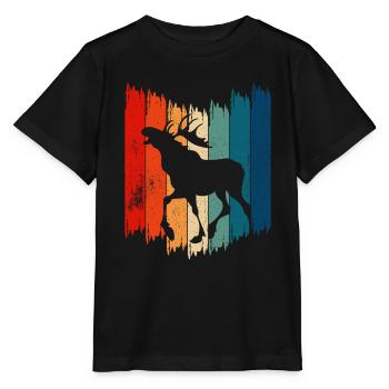 Retro Moose Vintage Moose - Stanley/Stella Kinder T-Shirt MINI CREATOR  - Schwarz - Vorne - Mikhail (115cm)