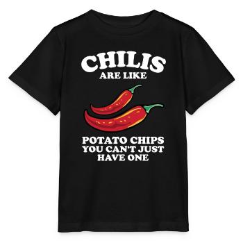 Les piments épicés sont comme des croustilles que vous ne pouvez pas simplement - T-shirt bio MINI CREATOR Stanley/Stella Enfant - noir - Devant - Mikhail (115cm)