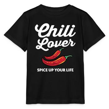 Poivrons rouges Nourriture épicée Drôle Chili Lover Spice Up Y - T-shirt bio MINI CREATOR Stanley/Stella Enfant - noir - Devant - Mikhail (115cm)