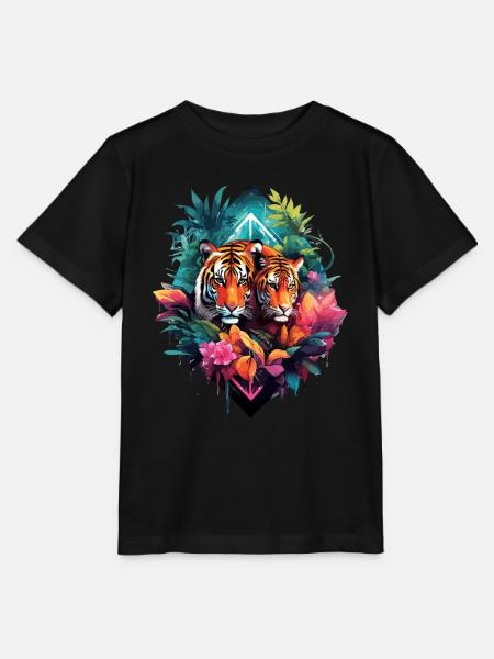 Tiger im Dschungel - Stanley/Stella Kinder T-Shirt MINI CREATOR  - Schwarz