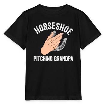 Horseshoe Pitching Grandpa - Stanley/Stella MINI CREATOR Kids’ T-Shirt - black - Front - Mikhail (115cm)