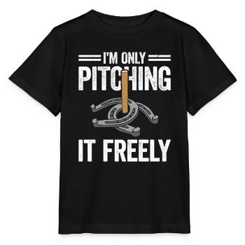 I'm Only Pitching It Freely Horseshoe Pitching - Stanley/Stella MINI CREATOR Kids’ T-Shirt - black - Front - Mikhail (115cm)