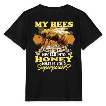 Meine Bienen verwandeln Nektar in Honig - Stanley/Stella Kinder T-Shirt MINI CREATOR  - Schwarz - Vorne - Mikhail (115cm)
