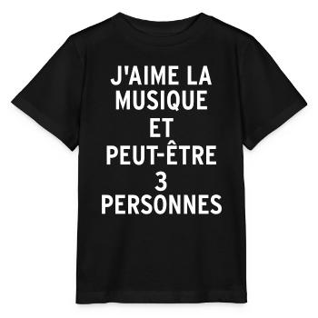 J'aime la musique et peut-être 3 personnes - T-shirt bio MINI CREATOR Stanley/Stella Enfant - noir - Devant - Mikhail (115cm)