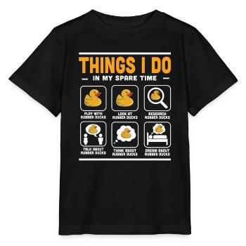 Funny Things I Do In My Spare Time Rubber Duck Duc - Stanley/Stella Kinder T-Shirt MINI CREATOR  - Schwarz - Vorne - Mikhail (115cm)