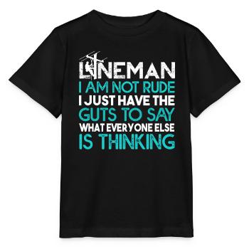 Lineman Lineman I Am Not Rude - Stanley/Stella MINI CREATOR Kids’ T-Shirt - black - Front - Mikhail (115cm)