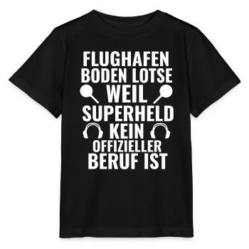 Flughafen Bodenlotse Marshaller Beruf Luftfahrt - Stanley/Stella Kinder T-Shirt MINI CREATOR  - Schwarz - Vorne - Mikhail (115cm)