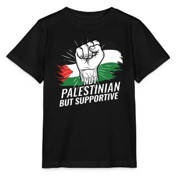 Pas palestinien mais un drapeau palestinien de soutien - T-shirt bio MINI CREATOR Stanley/Stella Enfant - noir - Devant - Mikhail (115cm)