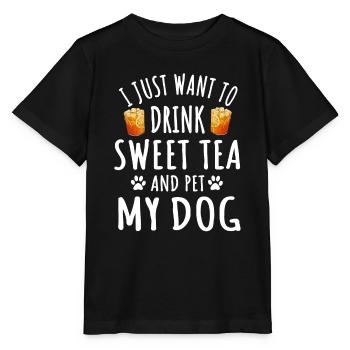 Sweet Tea and Dogs - Stanley/Stella MINI CREATOR Kids’ T-Shirt - black - Front - Mikhail (115cm)