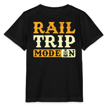 Train journey - Stanley/Stella MINI CREATOR Kids’ T-Shirt - black - Front - Mikhail (115cm)