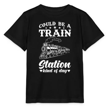 Train journey - Stanley/Stella MINI CREATOR Kids’ T-Shirt - black - Front - Mikhail (115cm)