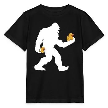 Sasquatch Big Foot Yetti Kids Rubber Duck - Stanley/Stella Kinder T-Shirt MINI CREATOR  - Schwarz - Vorne - Mikhail (115cm)