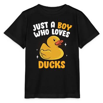 Just A Boy Who Loves Rubber Ducks Duckling Funny D - Stanley/Stella Kinder T-Shirt MINI CREATOR  - Schwarz - Vorne - Mikhail (115cm)