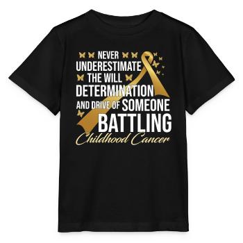 Childhood Cancer - Stanley/Stella MINI CREATOR Kids’ T-Shirt - black - Front - Mikhail (115cm)