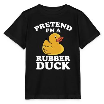 Cute Pretend I'm A Rubber Duck Yellow Bath Duckie - Stanley/Stella Kinder T-Shirt MINI CREATOR  - Schwarz - Vorne - Mikhail (115cm)