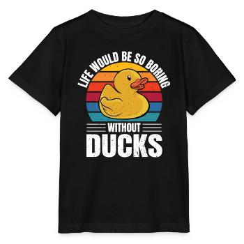 Vintage Life Would Be So Boring Without Rubber Duc - Stanley/Stella Kinder T-Shirt MINI CREATOR  - Schwarz - Vorne - Mikhail (115cm)