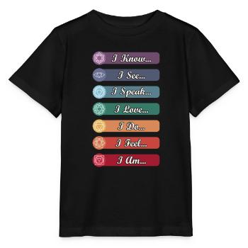Yoga Chakra Symbole - Stanley/Stella Kinder T-Shirt MINI CREATOR  - Schwarz - Vorne - Mikhail (115cm)