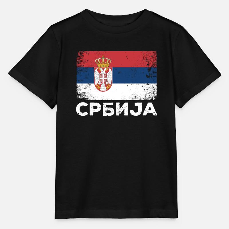 Serbie Cadeau Srbija Drapeau serbe Serbie - T-shirt bio MINI CREATOR Stanley/Stella Enfant - noir