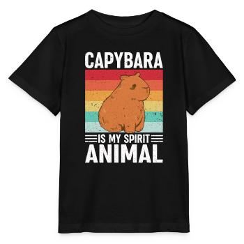 Capybara rongeur capybara capybara - T-shirt bio MINI CREATOR Stanley/Stella Enfant - noir - Devant - Mikhail (115cm)