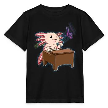 Axolotl Pianiste - T-shirt bio MINI CREATOR Stanley/Stella Enfant - noir - Devant - Mikhail (115cm)