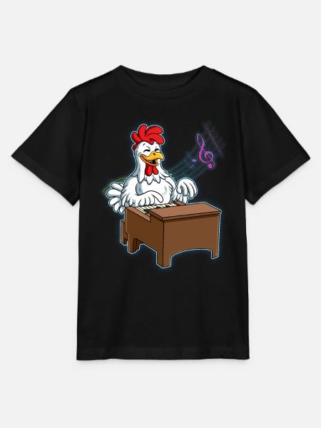 Huhn Klavierspieler - Stanley/Stella Kinder T-Shirt MINI CREATOR - Schwarz