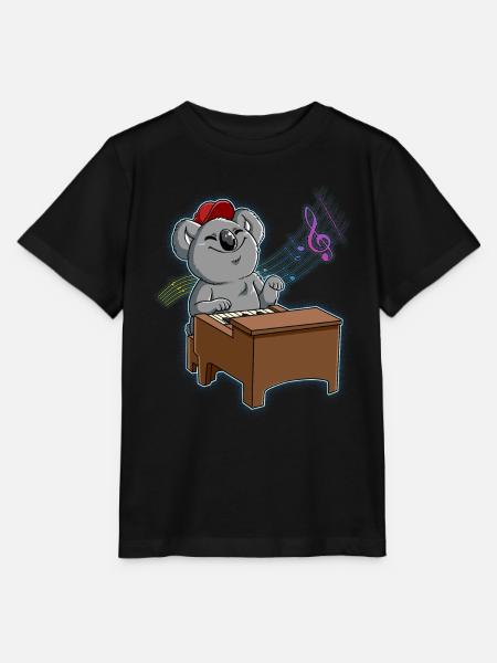 Koala Klavierspieler - Stanley/Stella Kinder T-Shirt MINI CREATOR  - Schwarz