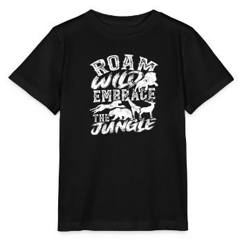 Roam wild, embrace the jungle - Jungle - Stanley/Stella MINI CREATOR Kids’ T-Shirt - black - Front - Mikhail (115cm)