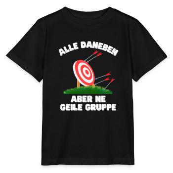 Lustiger Spruch Bogenschießen Gruppe Bogensport - Stanley/Stella Kinder T-Shirt MINI CREATOR  - Schwarz - Vorne - Mikhail (115cm)