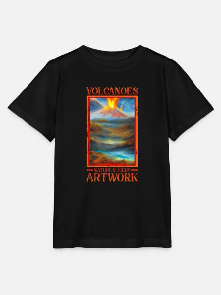 Vulcani: opere d'arte infuocate della natura - Vulcano - Stanley/Stella T-shirt MINI CREATOR til børn - sort