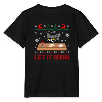 Let it snow Cat - Stanley/Stella Kinder T-Shirt MINI CREATOR  - Schwarz - Vorne - Mikhail (115cm)
