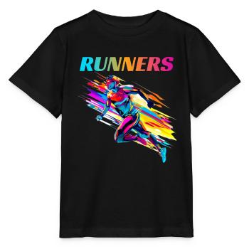 Dynamische Läufer Lauf Wettkampf - Stanley/Stella Kinder T-Shirt MINI CREATOR  - Schwarz - Vorne - Mikhail (115cm)