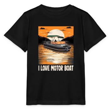 J’aime la parade de bateaux à moteur Citation de bateau à moteur - T-shirt bio MINI CREATOR Stanley/Stella Enfant - noir - Devant - Mikhail (115cm)