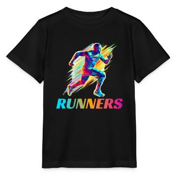 Dynamische Läufer Lauf Wettkampf - Stanley/Stella Kinder T-Shirt MINI CREATOR  - Schwarz - Vorne - Mikhail (115cm)