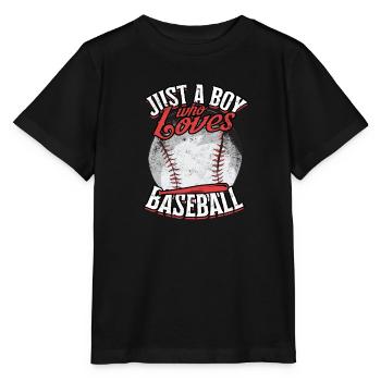 JUST A BOY WHO LOVES BASEBALL - Sports Passion - Stanley/Stella MINI CREATOR Kids’ T-Shirt - black - Front - Mikhail (115cm)