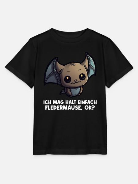 Ich mag halt einfach Fledermäuse Fledermaus - Stanley/Stella Kinder T-Shirt MINI CREATOR  - Schwarz