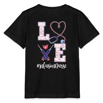 Niedliche Infusionskrankenschwester Valentinstag - Stanley/Stella Kinder T-Shirt MINI CREATOR  - Schwarz - Vorne - Mikhail (115cm)