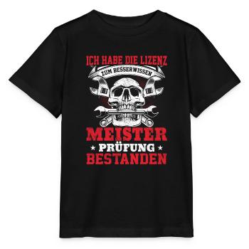 Lizenz Prüfung Meister Geschenkidee - Stanley/Stella Kinder T-Shirt MINI CREATOR  - Schwarz - Vorne - Mikhail (115cm)
