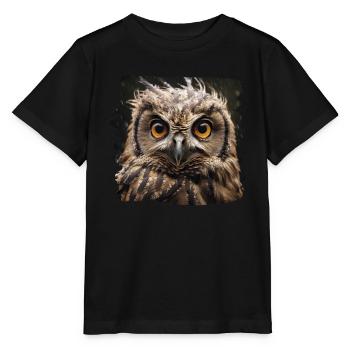 Hiboux Hibou Hibou Aigle Hibou Chouette de nuit Hibou - T-shirt bio MINI CREATOR Stanley/Stella Enfant - noir - Devant - Mikhail (115cm)