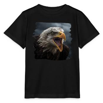 Aulne pygargue à tête blanche oiseau aigle pierre - T-shirt bio MINI CREATOR Stanley/Stella Enfant - noir - Devant - Mikhail (115cm)