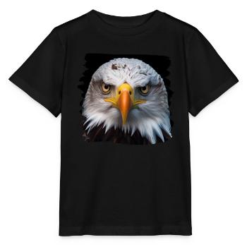 Aulne pygargue à tête blanche oiseau aigle pierre - T-shirt bio MINI CREATOR Stanley/Stella Enfant - noir - Devant - Mikhail (115cm)