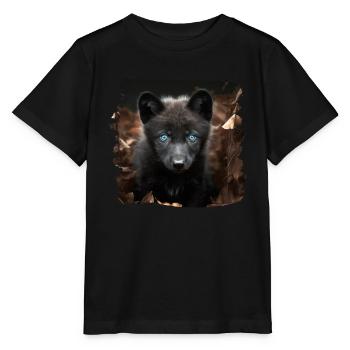 Wolves realistic wolf - Stanley/Stella MINI CREATOR Kids’ T-Shirt - black - Front - Mikhail (115cm)