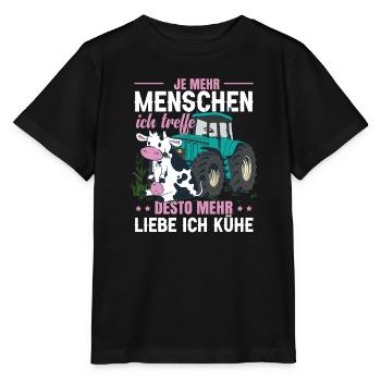 Vieh Kuh Traktor Sprüche Lustig - Stanley/Stella Kinder T-Shirt MINI CREATOR  - Schwarz - Vorne - Mikhail (115cm)