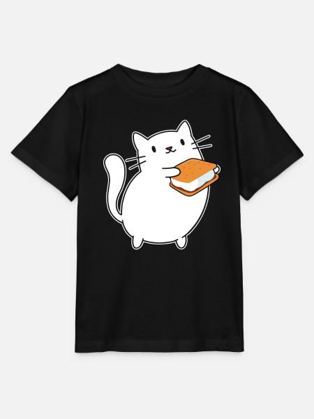 Smore Cat Kids Marshmallow Camper Campfire - Stanley/Stella Kinder T-Shirt MINI CREATOR - Schwarz