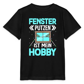 Fenster putzen ist mein Hobby - Stanley/Stella Kinder T-Shirt MINI CREATOR  - Schwarz - Vorne - Mikhail (115cm)