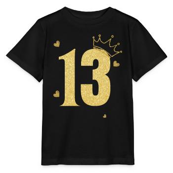13th anniversary golden crown - Stanley/Stella MINI CREATOR Kids’ T-Shirt - black - Front - Mikhail (115cm)
