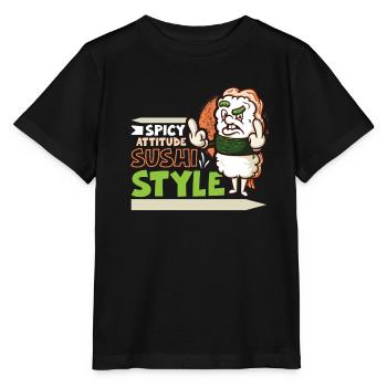 Drôle de sushis malheureux Nourriture japonaise Miso-Malheureux - T-shirt bio MINI CREATOR Stanley/Stella Enfant - noir - Devant - Mikhail (115cm)